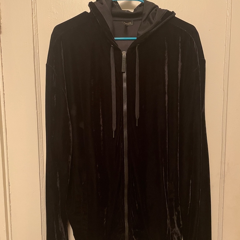 Versace hoodie suede/polyester authenticity guaranteed